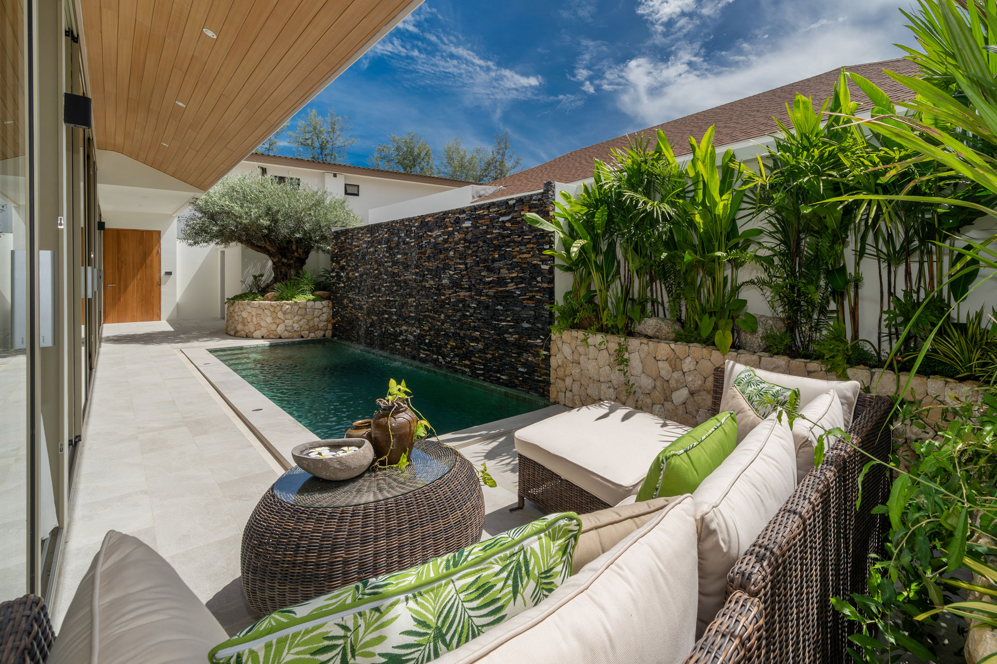 Private pool lounge at Bangtao Beach Villa