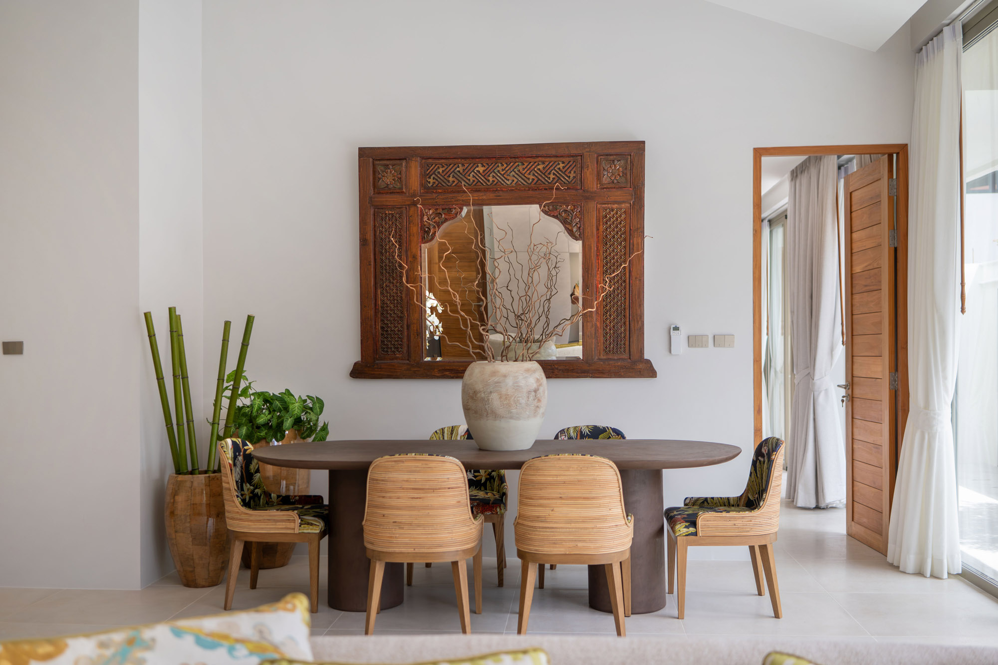 Dining area with Pagoda Bangkok chairs